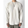 Waffle Knit Long-Sleeve Top