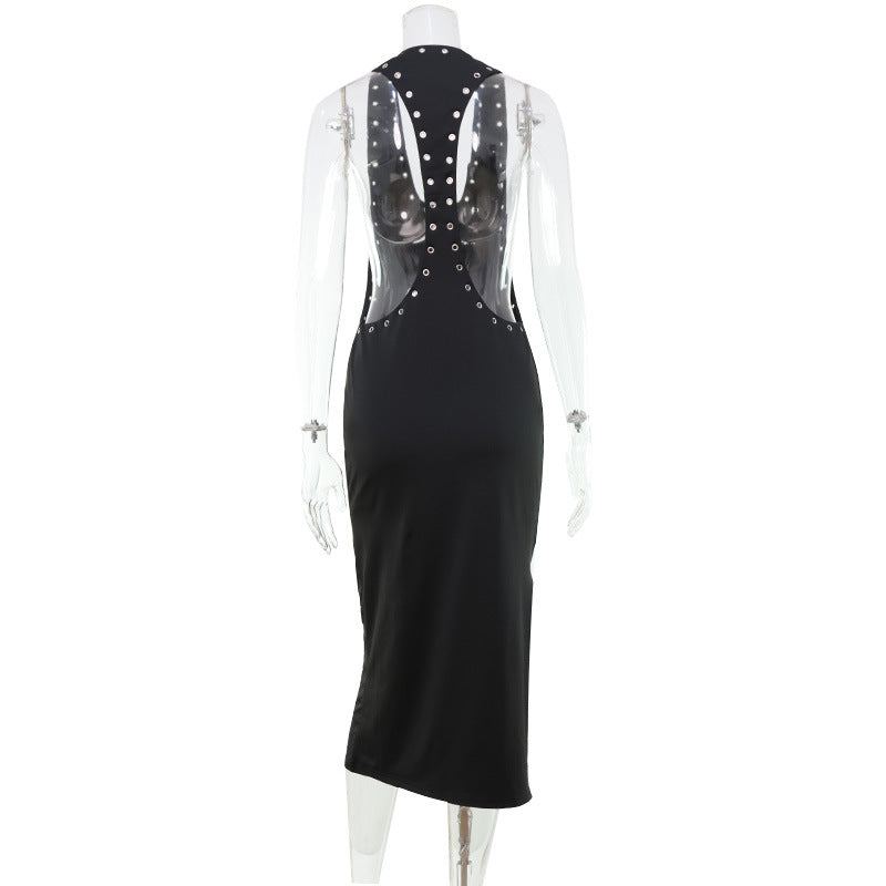 Embellished Cutout Midi Dress