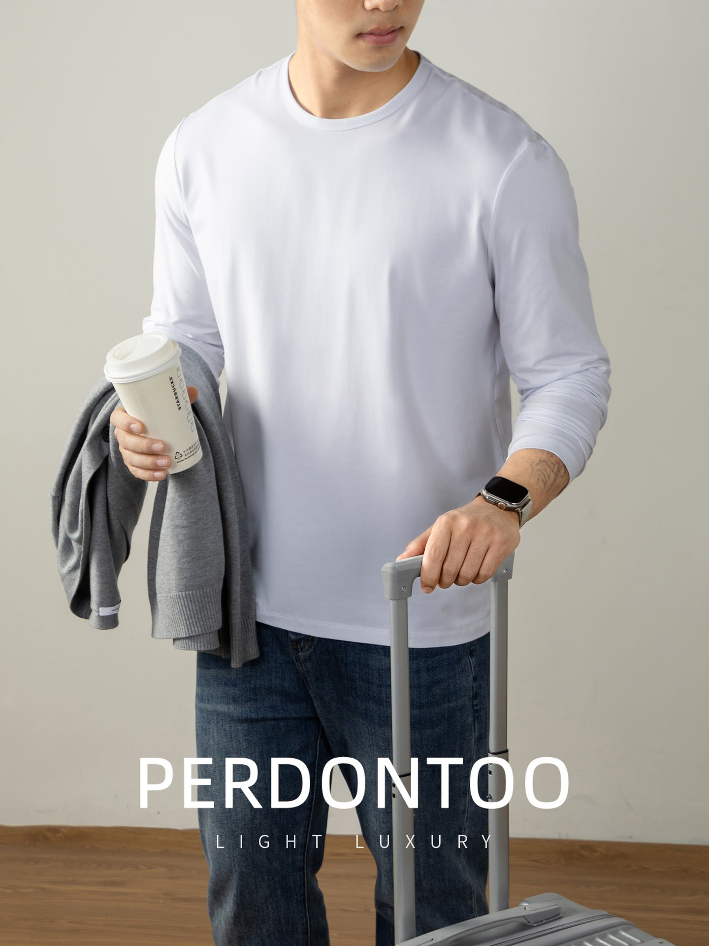 Men's Light Luxury Long-Sleeve T-Shirt