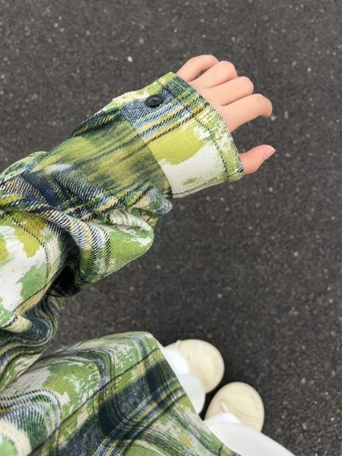 Plaid Splatter Print Overshirt