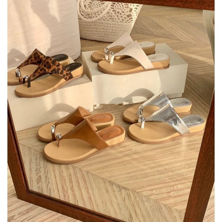 Leather Platform Flip-Flops