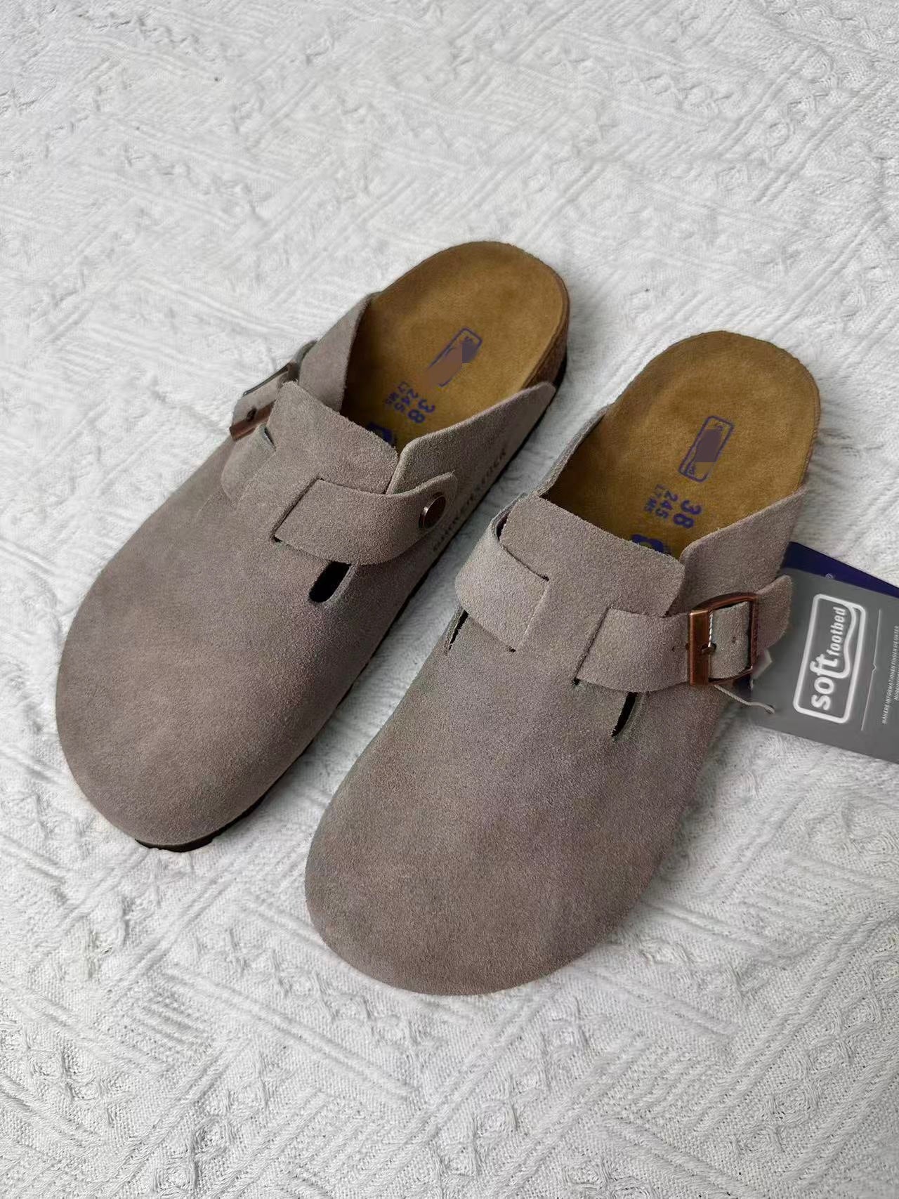 Birkenstock Leather Half-Slippers