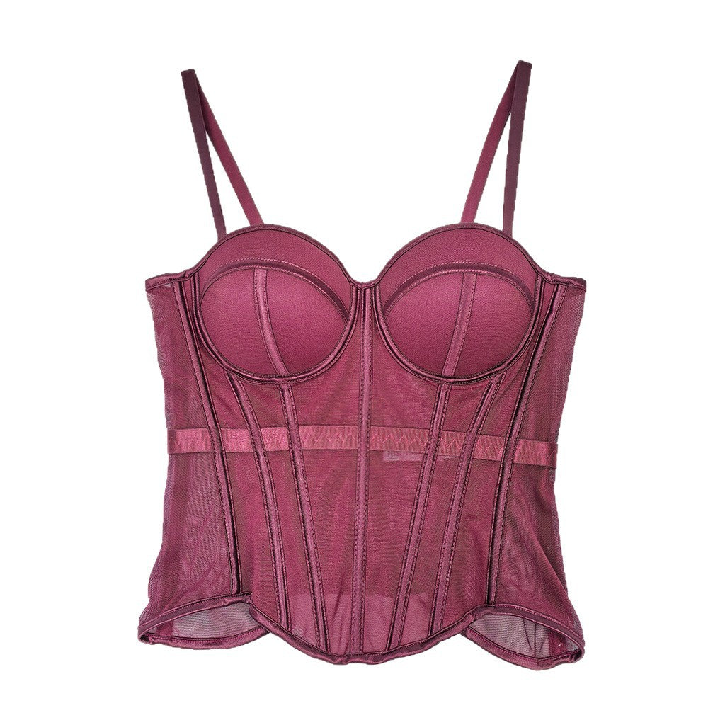 Structured Mesh Bustier Top