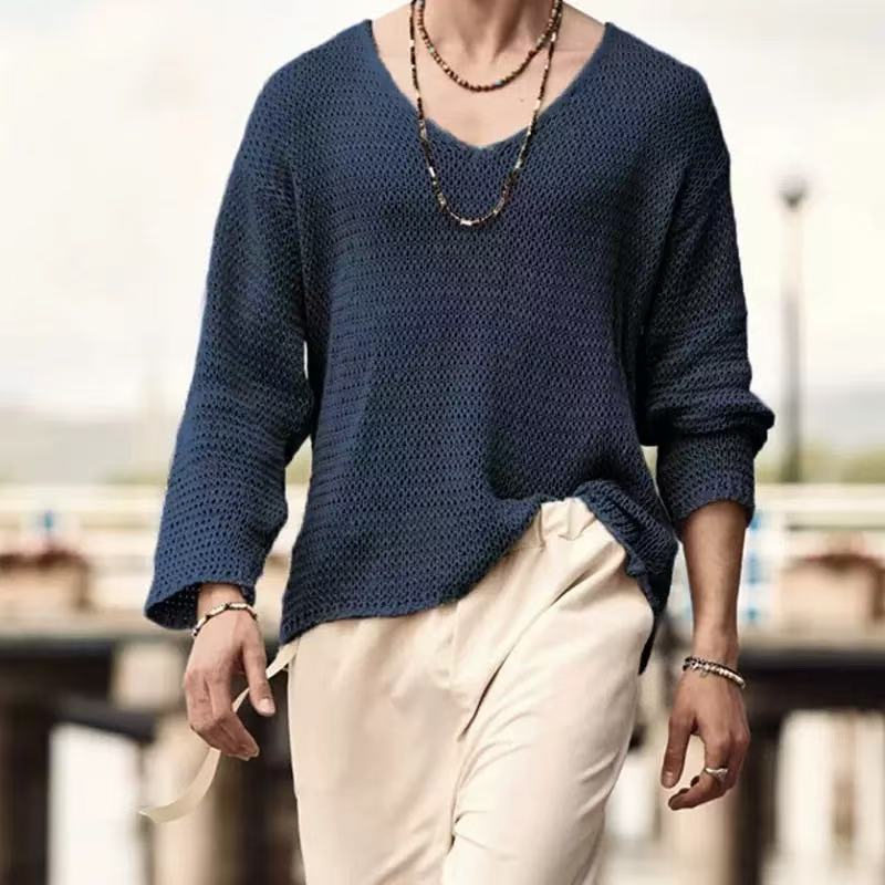 Men's V-Neck Knit Sweater