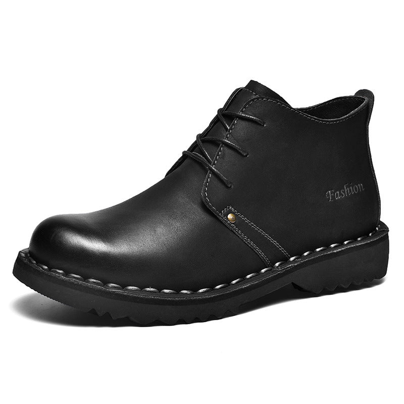 Spring and summer new high-top men's leather shoes cargo shoes cross-border foreign trade European and American style casual business formal wear Martin boots for men