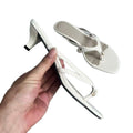 Gold-Accent Thong Heels – product view