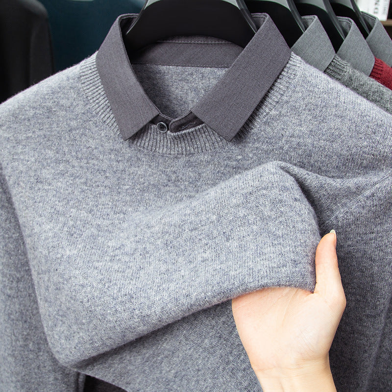 Men’s Faux-Layered Wool Knit