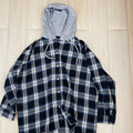 Plaid Flannel Button-Up with Hood