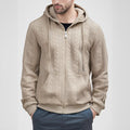 cable-knit full-zip hoodie. — XXL / gray