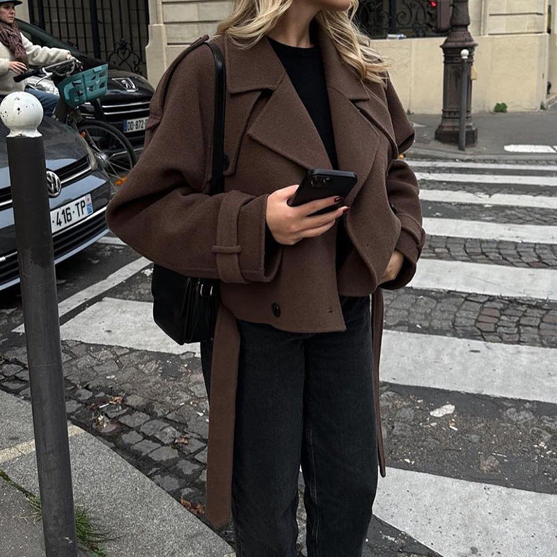 Wool Blend Double-Breasted Jacket