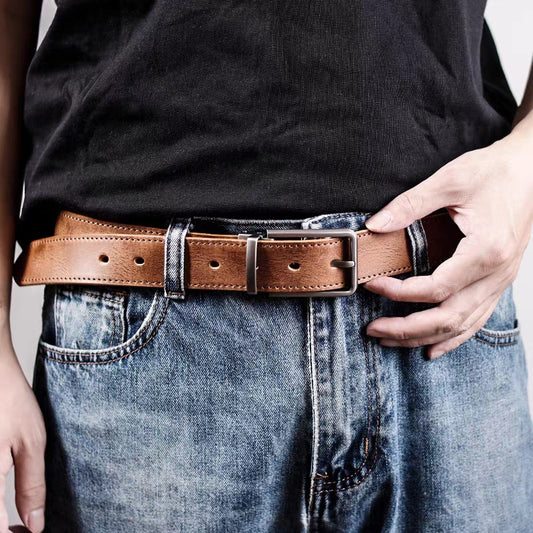 Classic Leather Pin Buckle Belt