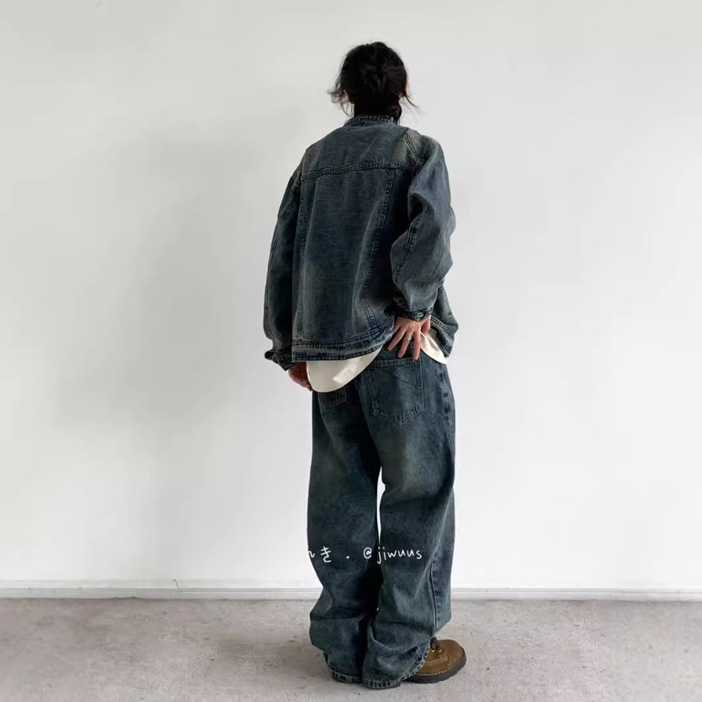 Vintage Unisex Embroidered Denim Jacket