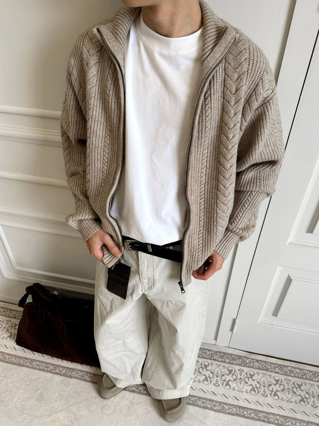 Heritage Cable Zip Cardigan