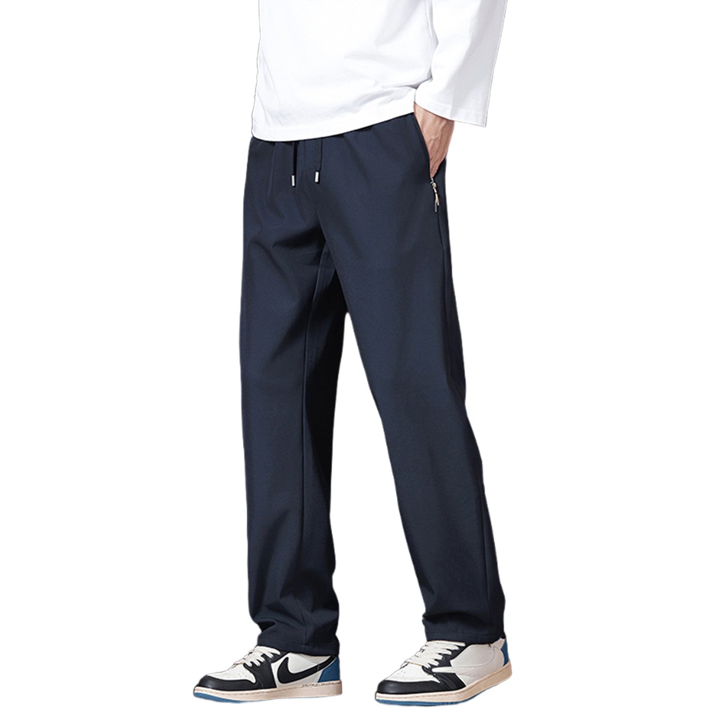 Straight-Leg Casual Sport Trousers