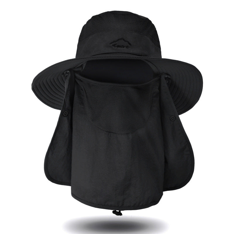 men's sun hat summer outdoor quick-drying sunscreen hat also fishing breathable sun hat women's face cover cap