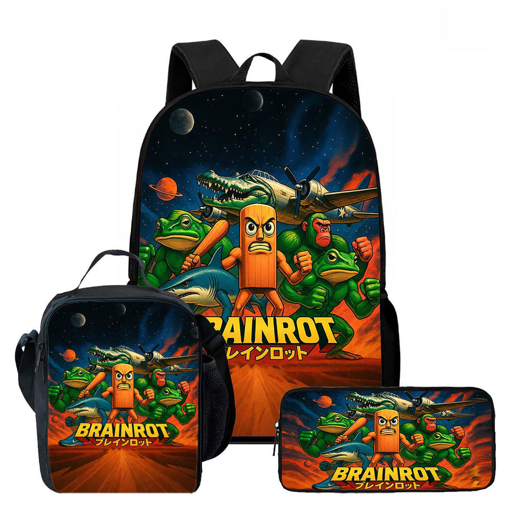 Viral brainrot Backpack Set