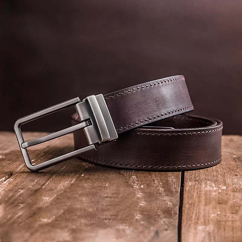 Classic Leather Pin Buckle Belt