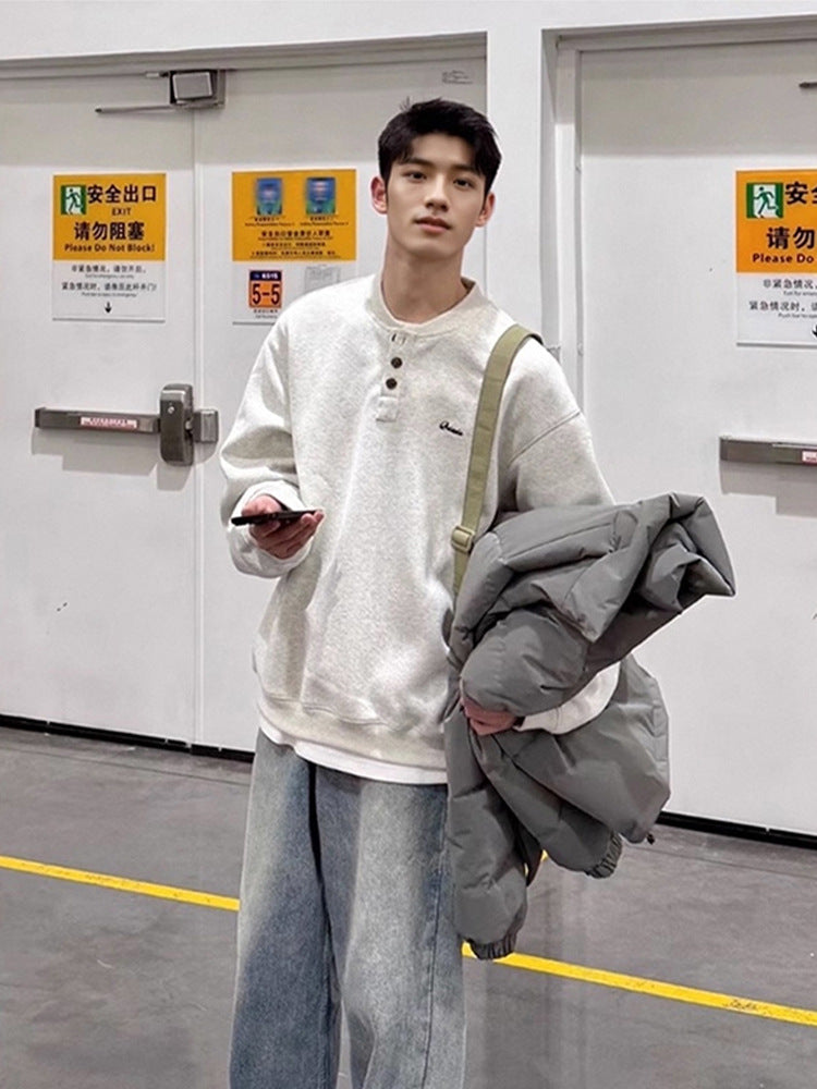 Collarless Knit Pullover