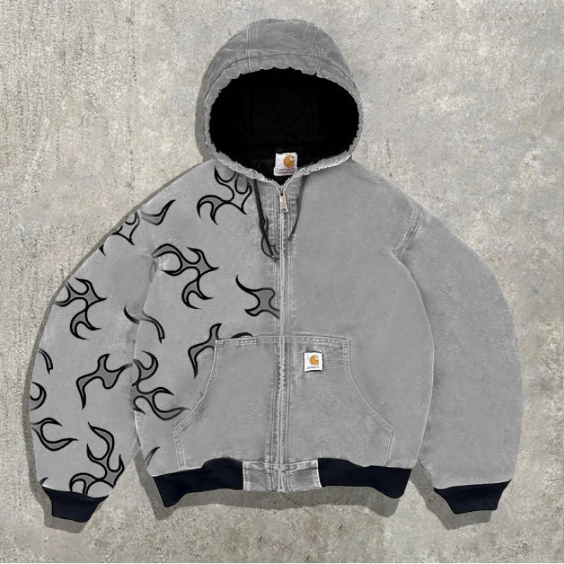 Men’s Hooded Utility Print Jacket