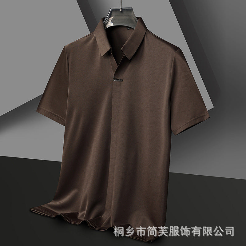 Men's Lapels Seamless Scissor Collar Loose Stretch POLO