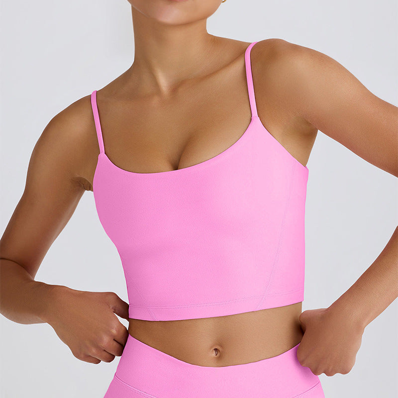 Fixed-Cup Yoga Sports Bra