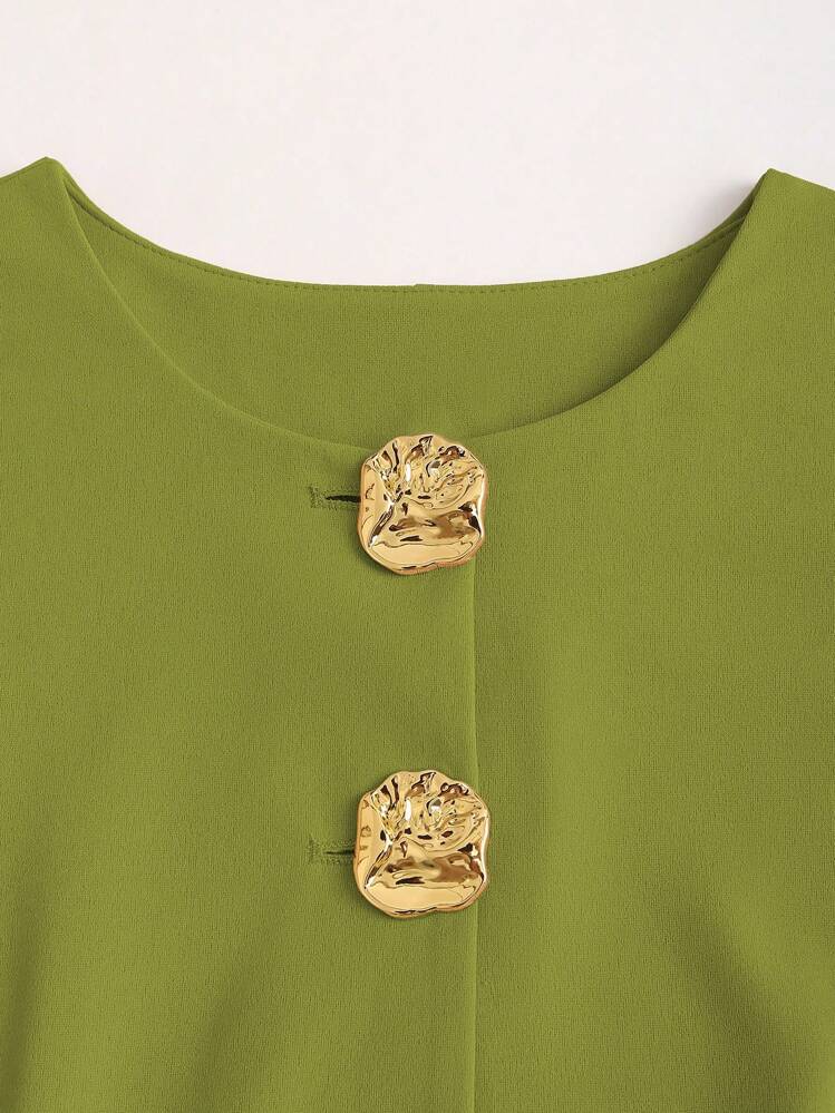 Sculpted Statement Button Vest