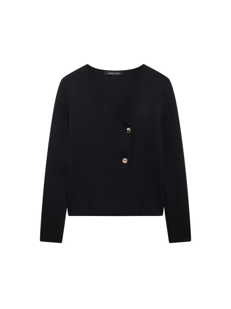 Women's Asymmetric Button Knit Cardigan