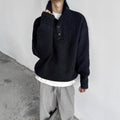 Oversized Half-Button Knit Pullover