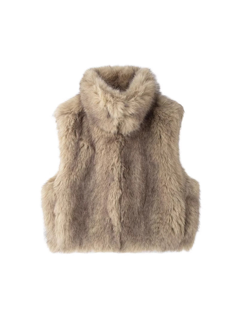 Women's Faux Fur Lapel Vest