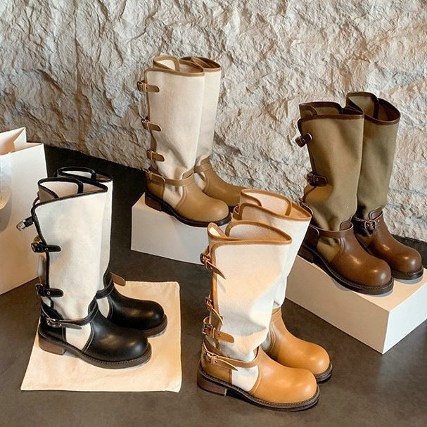 Foldover Buckle Riding Boots