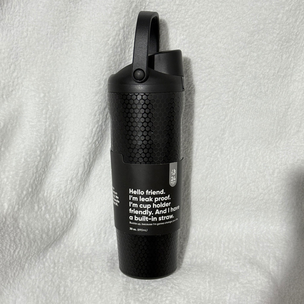 30oz Printed Insulated Water Bottle with Straw