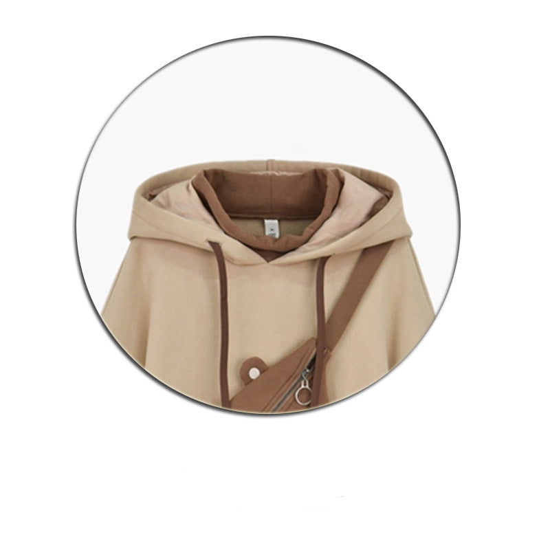 Layered Hoodie with Pouch