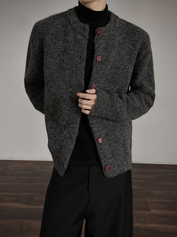 Mohair-Blend Knit Cardigan