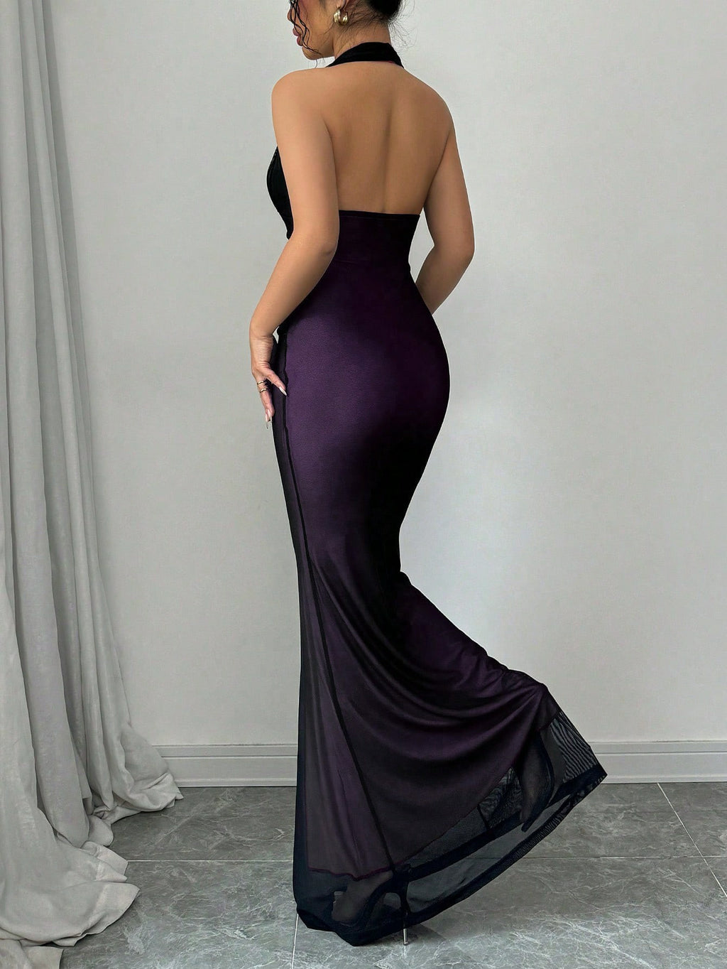Elegant Halter Backless Maxi Gown