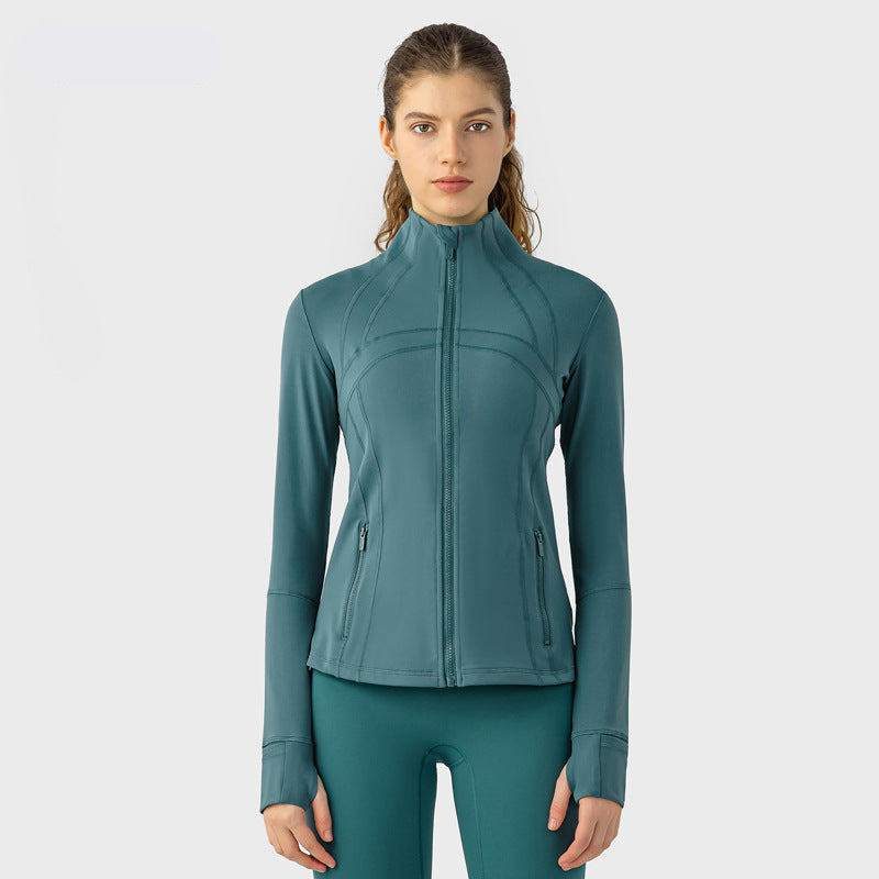 Slim-Fit Stand Collar Sports Jacket