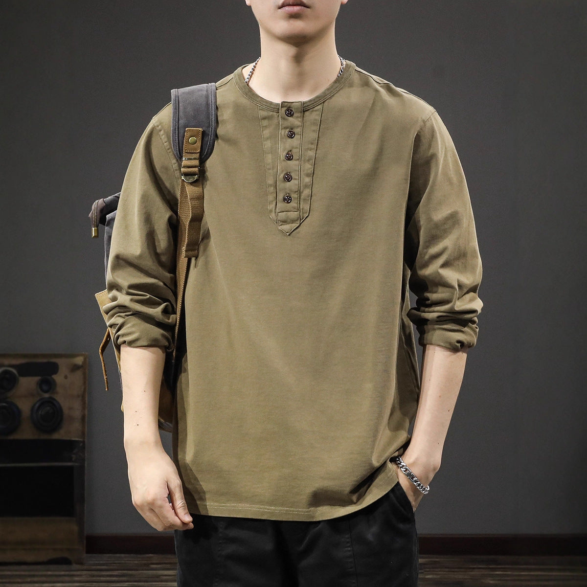 Men's Henley Long Sleeve T-Shirt