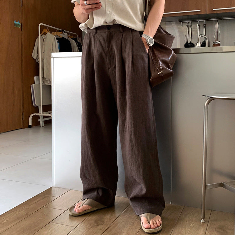 Linen Wide-Leg Trousers