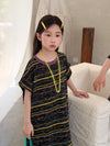 X307 yellow stripe T-shirt skirt