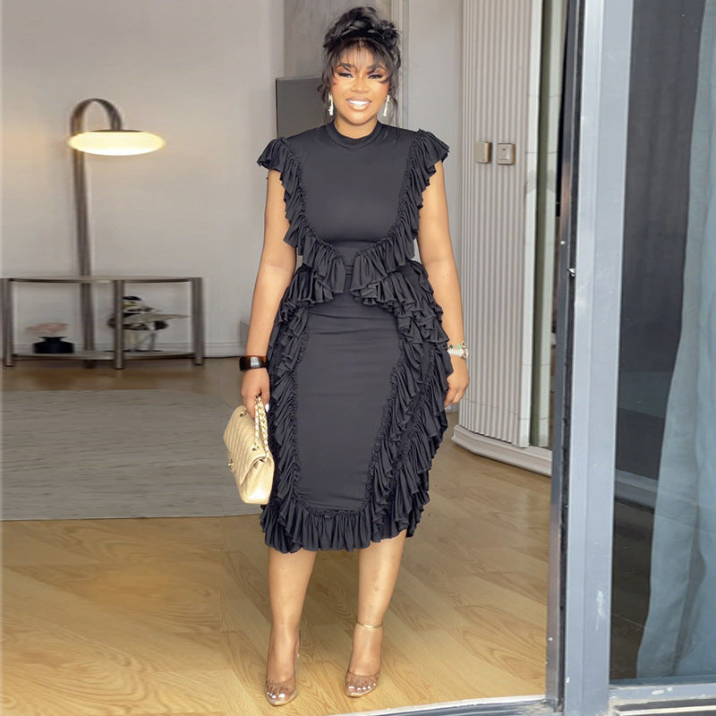 Ruffle-Waist Bodycon Dress
