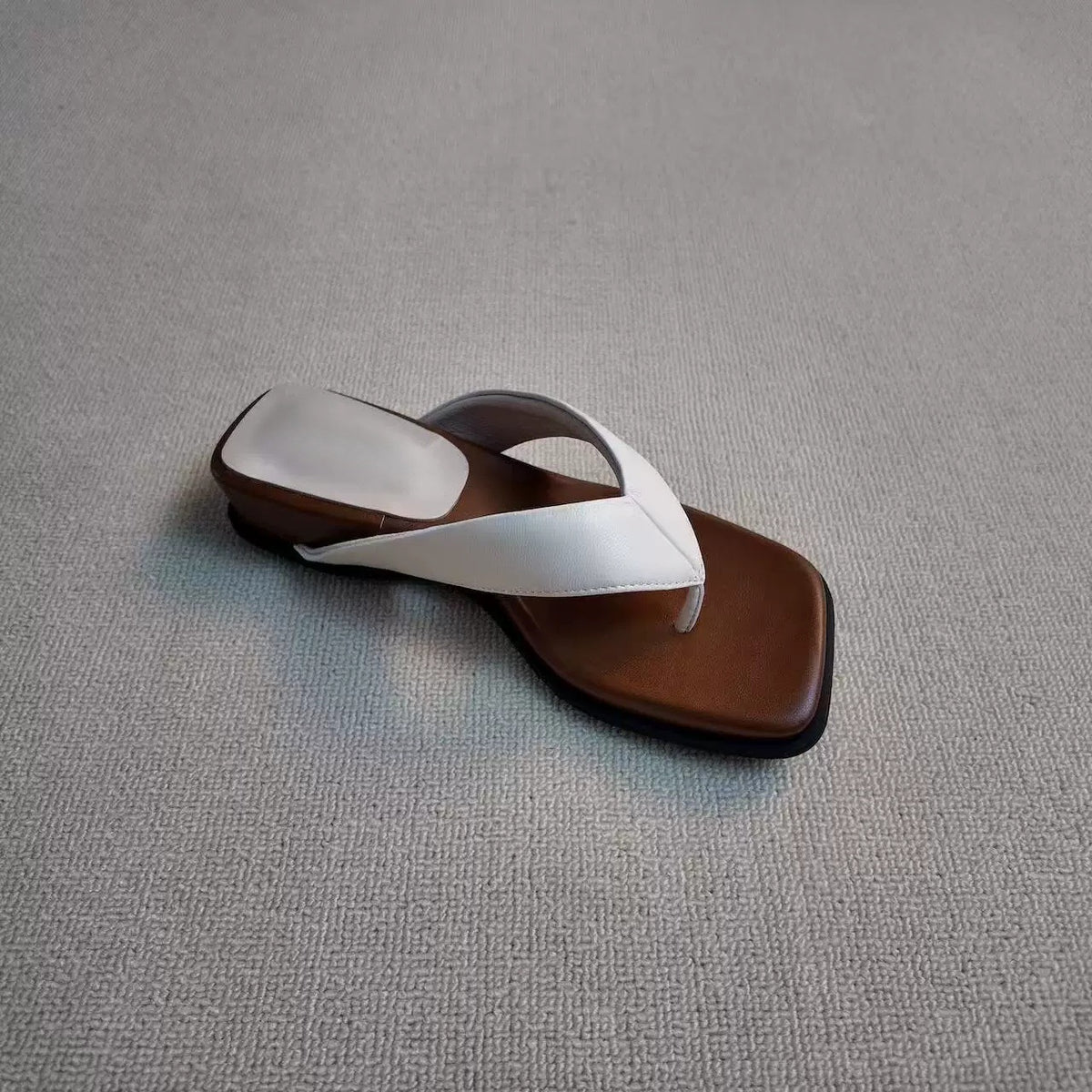 Leather Platform Thong Sandals