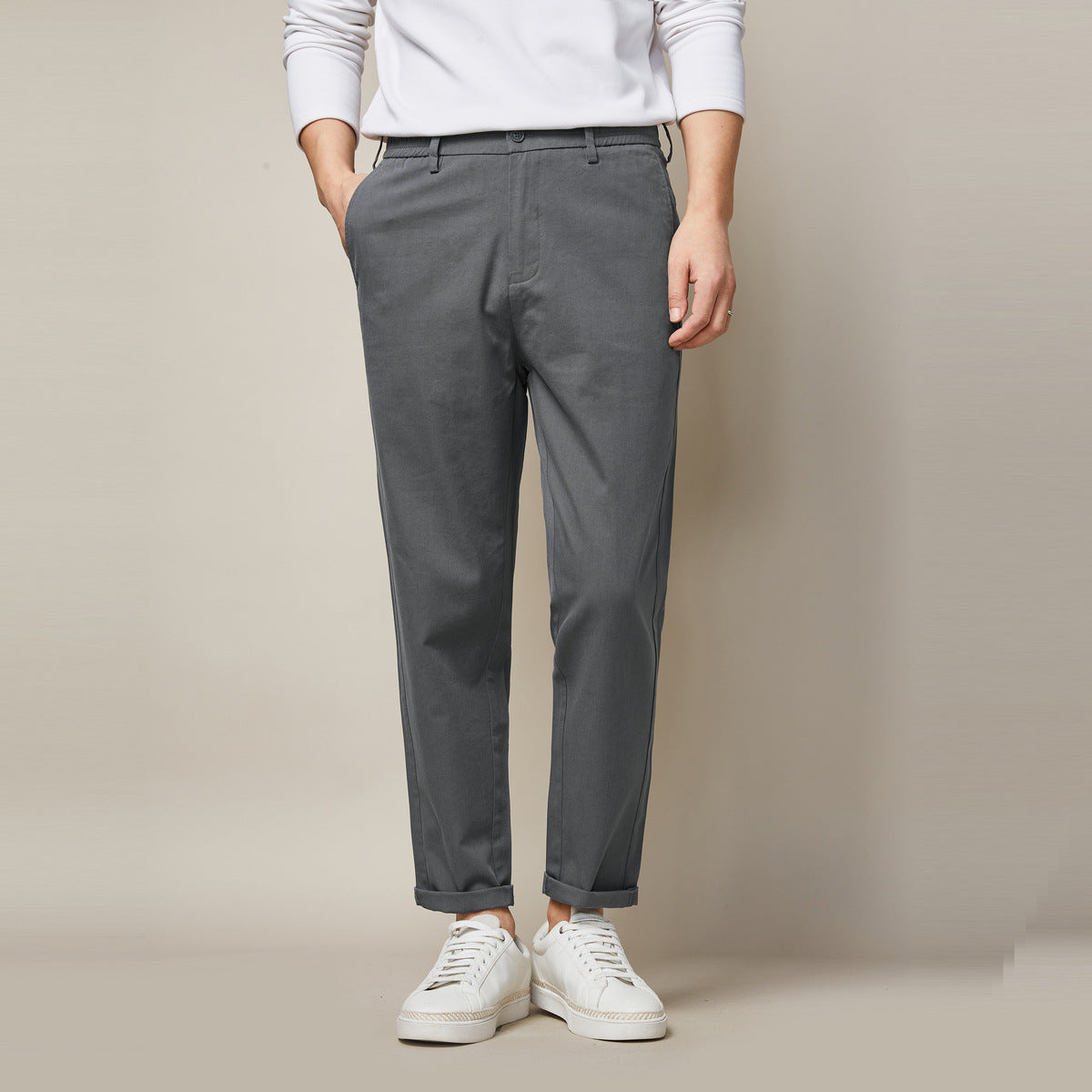 Mid-Waist Casual Pants