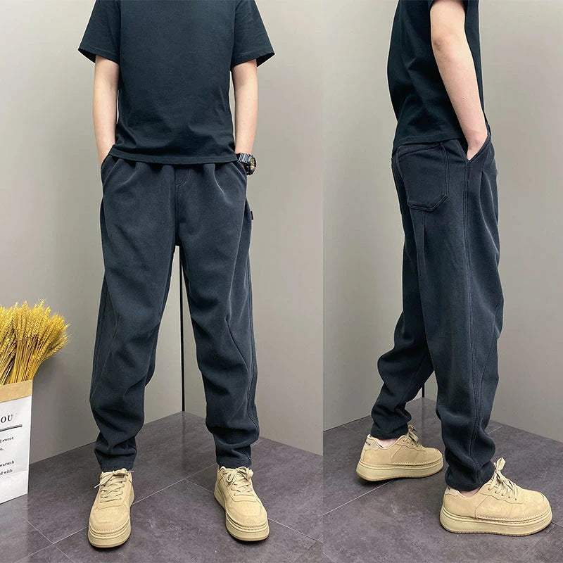Washed Design Casual Trousers