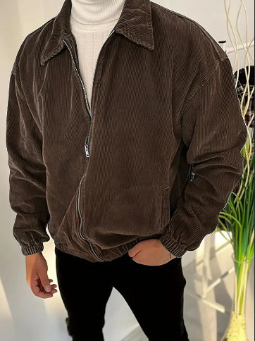 Corduroy Turn-Down Collar Jacket