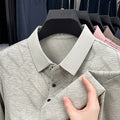 Patterned Long Sleeve Polo