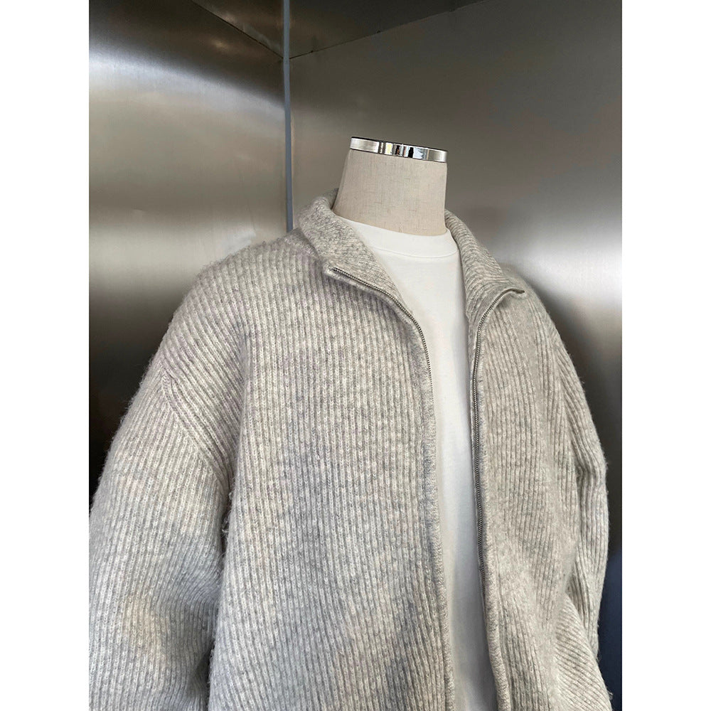 Cozy Knit Zip-Up Sweater