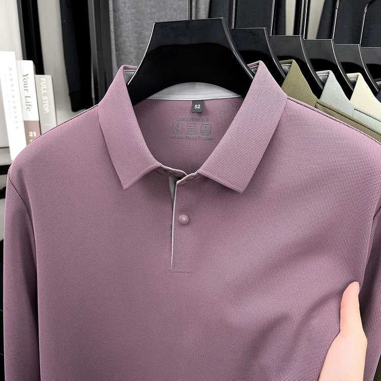 2026 summer new men's lapel solid color T-shirt casual and versatile fashion urban young men trendy short sleeves