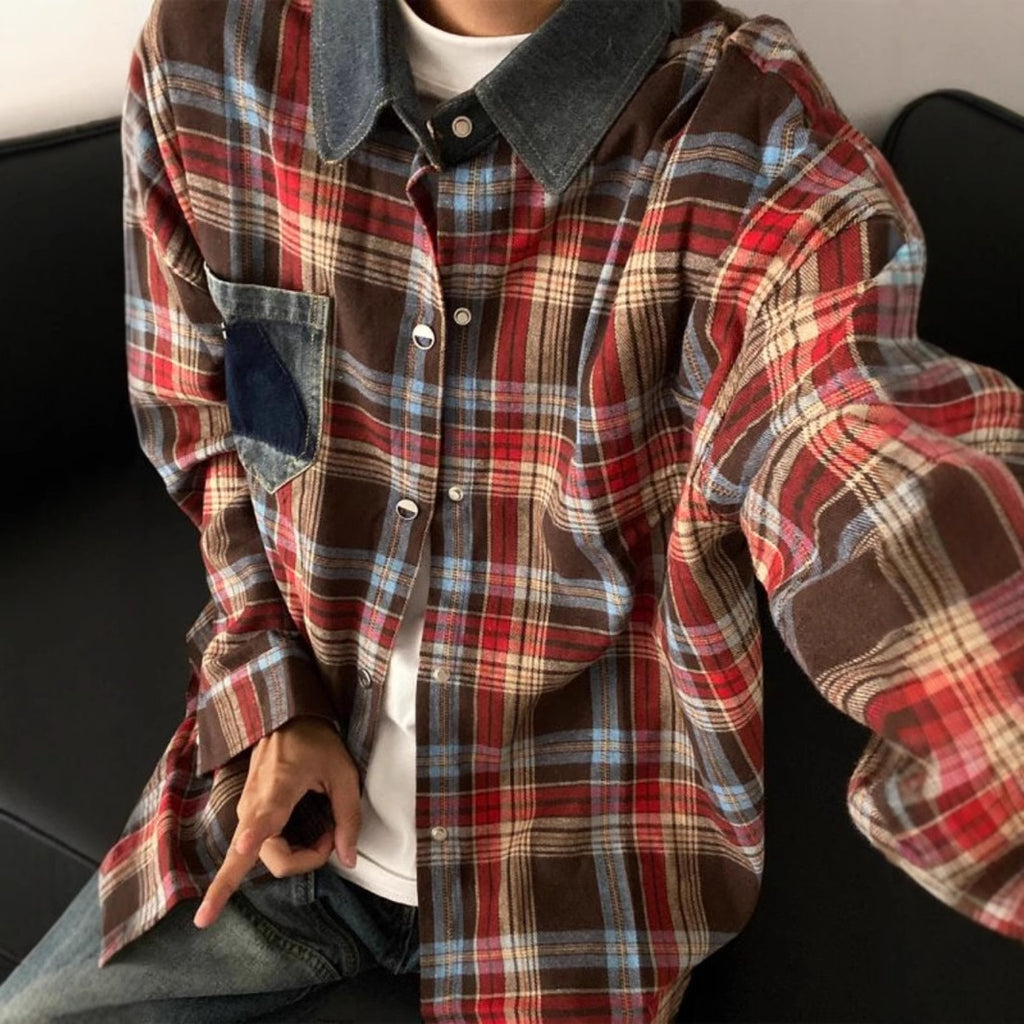 Retro Plaid Flannel Overshirt