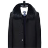 Black fleece fur collar to knee length