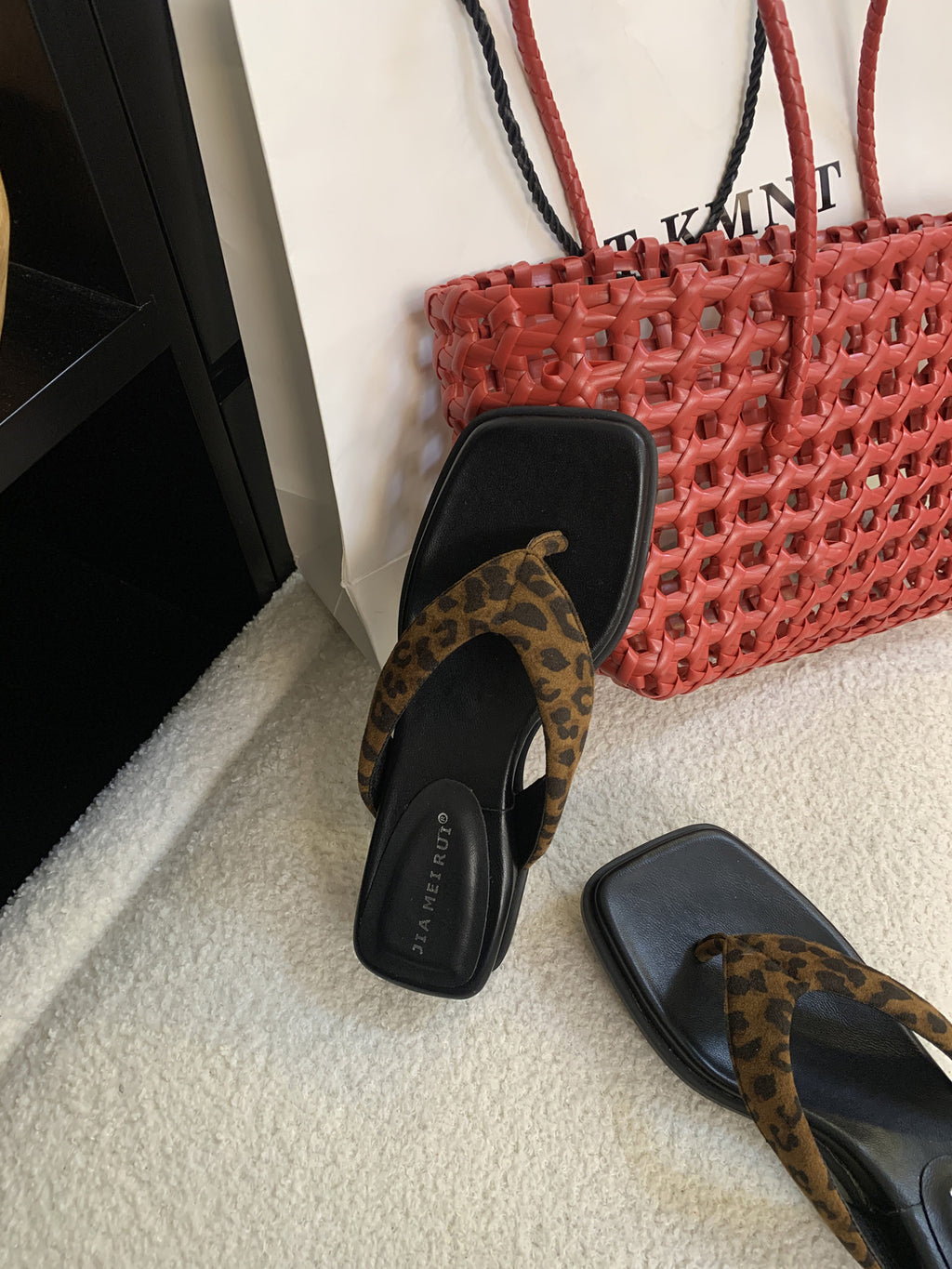 Square-Toe Wedge Sandals
