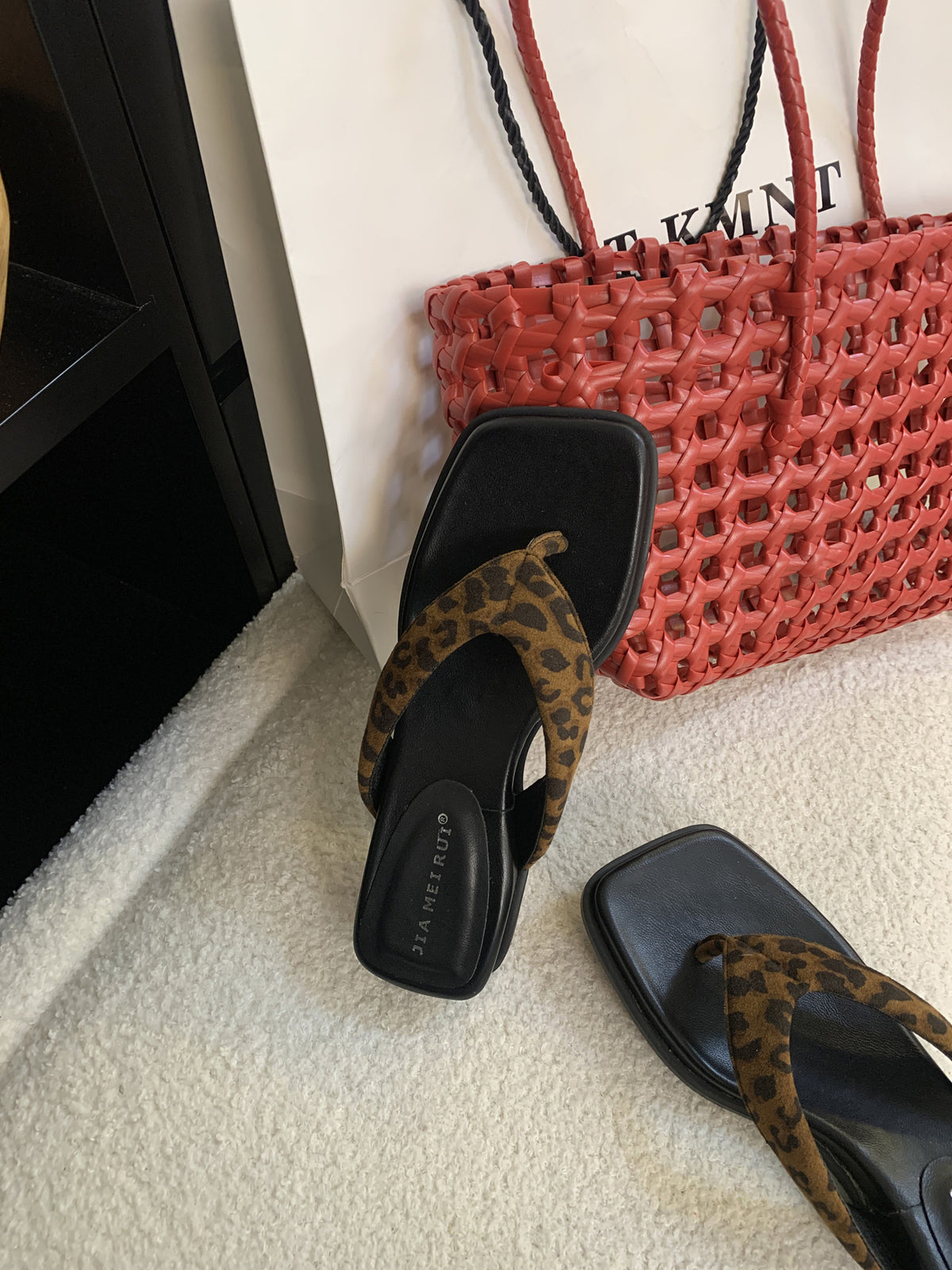 Square-Toe Wedge Sandals